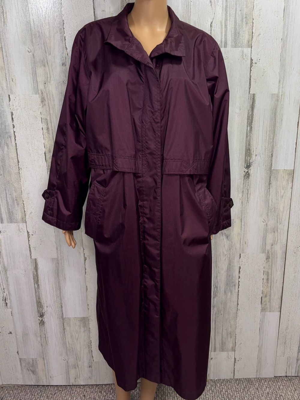 Fleet Street Vintage Plum Purple Long Lightweight Trench Coat